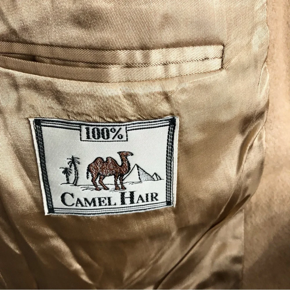Vintage 100% camel hair men’s two button blazer Size 42 Regular - Picture 9 of 12